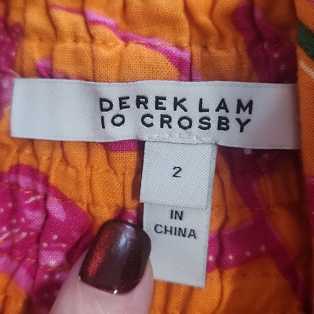 Derek Lam 10 Crosby Cecelia Tiered Linen Blend MidiDress Size 2 - Picture 6 of 11